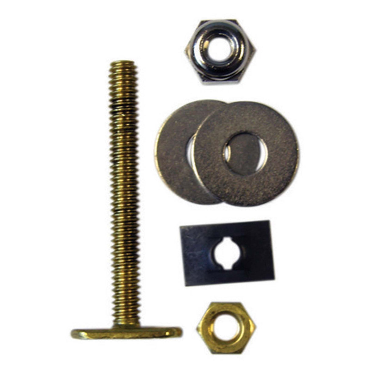 PlumbMaster Approved 40541 Solid Brass Closet Bolt Set with Round Washer, 1/4" Diameter x 3-1/2" Length