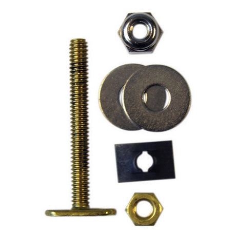 PlumbMaster Approved 40541 Solid Brass Closet Bolt Set with Round Washer, 1/4" Diameter x 3-1/2" Length