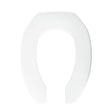 Bemis 2155SSC Heavy-Weight Open Front Elongated Plastic Toilet Seat Without Cover, White