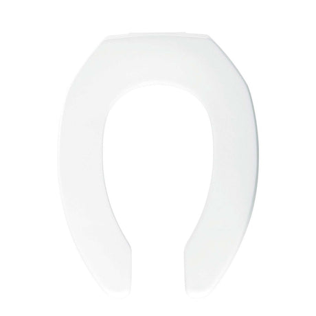 Bemis 2155SSC Heavy-Weight Open Front Elongated Plastic Toilet Seat Without Cover, White