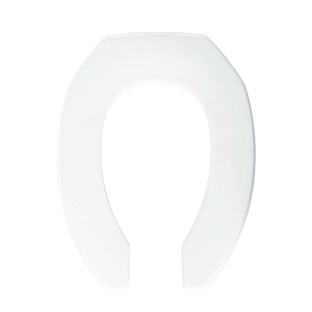 Bemis 2155SSC Heavy-Weight Open Front Elongated Plastic Toilet Seat Without Cover, White