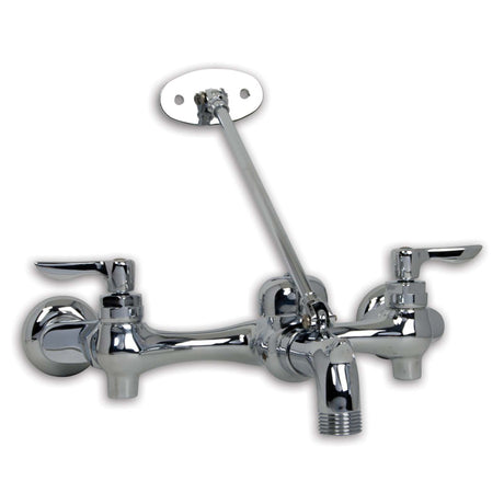 American Standard 8354112.002 Cast Brass Wall Mount 6 - 10" Widespread Service Sink Faucet with Top Brace, 20 gpm