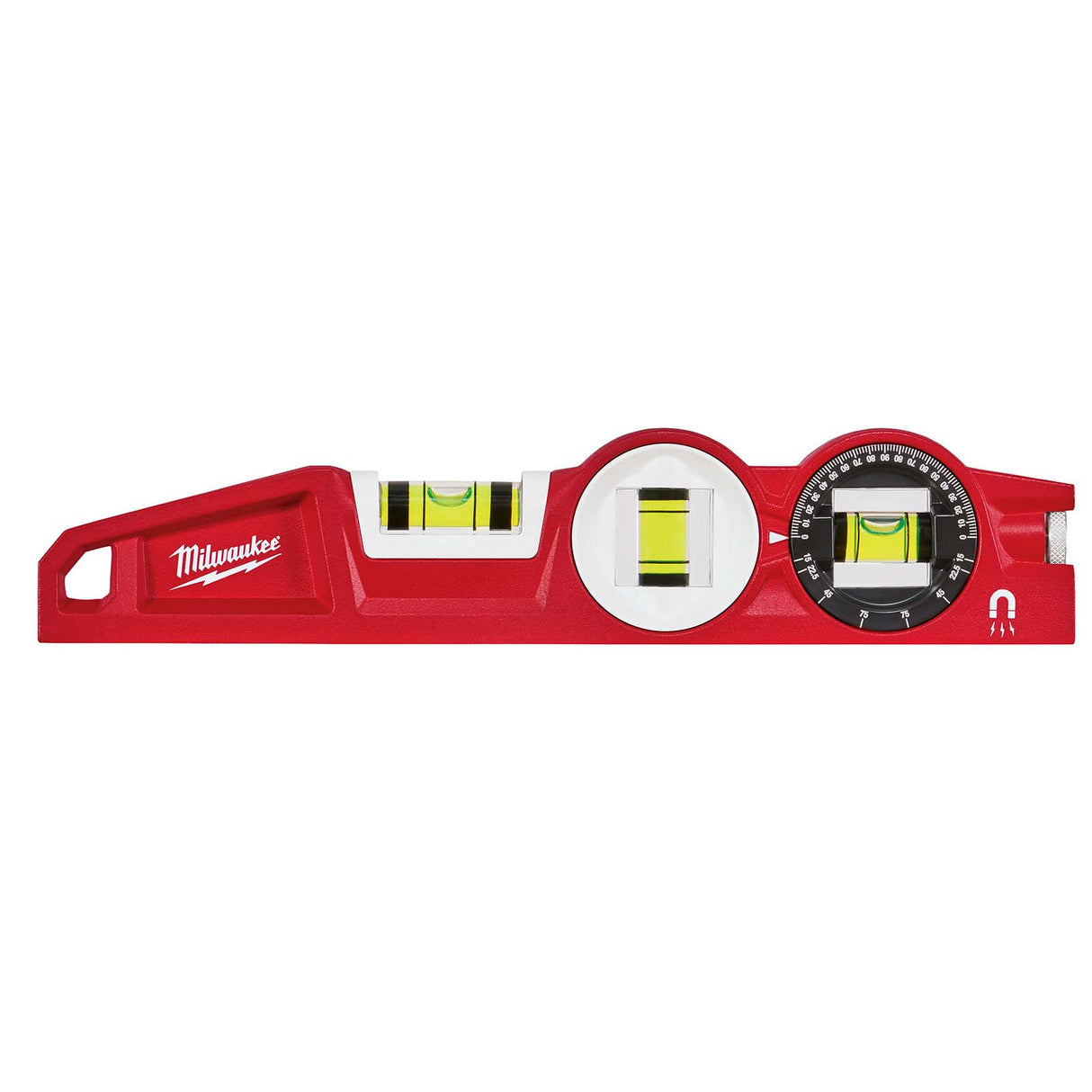 Milwaukee 48-22-5210 Aluminum Reaming Torpedo Level, 10" L x 3/4" W x 1-3/4" Depth, Red/Silver