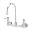 T&S B-0330 Cast Brass Wall Mount 8" Widespread Double Pantry Faucet, 23.09 gpm, Polished Chrome