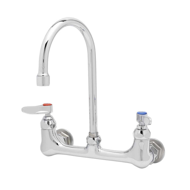 T&S B-0330 Cast Brass Wall Mount 8" Widespread Double Pantry Faucet, 23.09 gpm, Polished Chrome