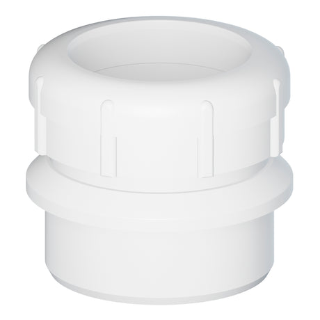 Tigre 104-P-3224 1-1/2 x 1-1/2" Hub x Slip-Joint PVC SCH 40 DWV Trap Adapter White