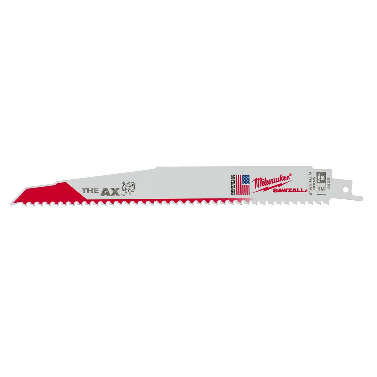Milwaukee 48-00-5026 9" 5TPI Sawzall Blades, The Ax, Wood (5 pack)