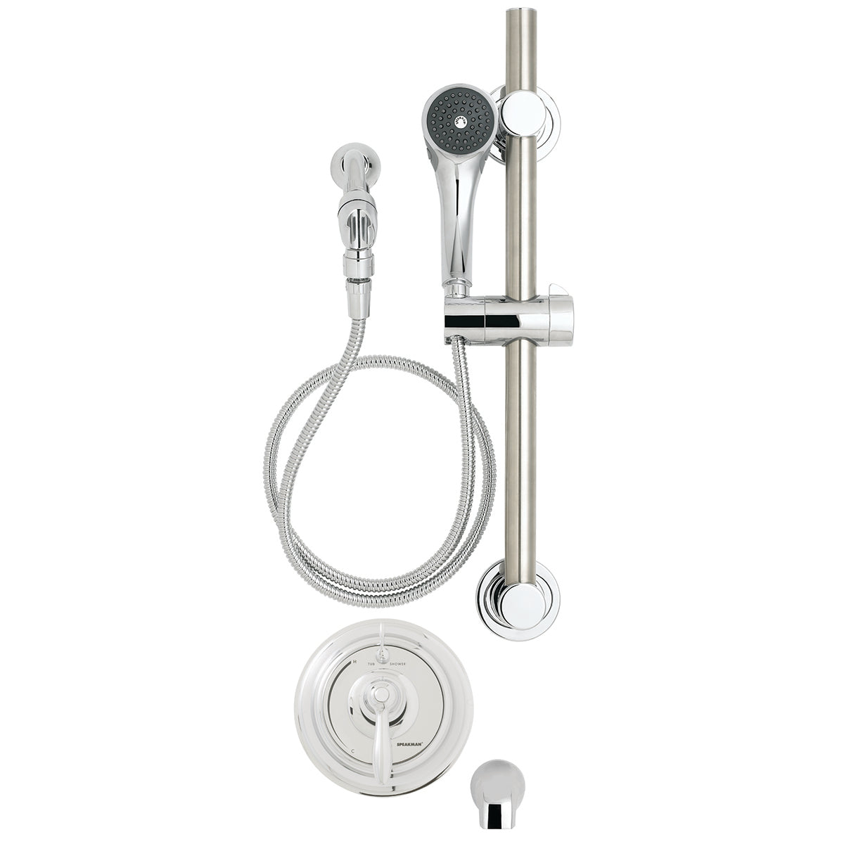 Speakman SLV-5490-ADA SentinelPro Diverter Trim, Handicap Shower and Tub System (Valve not included) Polished Chrome Finish - 2.5 GPM