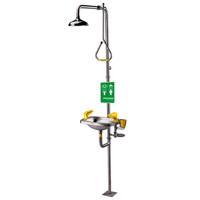 Select Series SE-623 Combination Stainless Steel Emergency Shower with Stainless Steel Bowl Eye/face wash