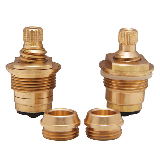 PlumbMaster Approved 11212NL G-17x Wbs No-Lead Right Hand Hot & Left Hand Cold Stem Pack with Bibb Seat (Pair) For Gerber Sink & Lavatory Faucets