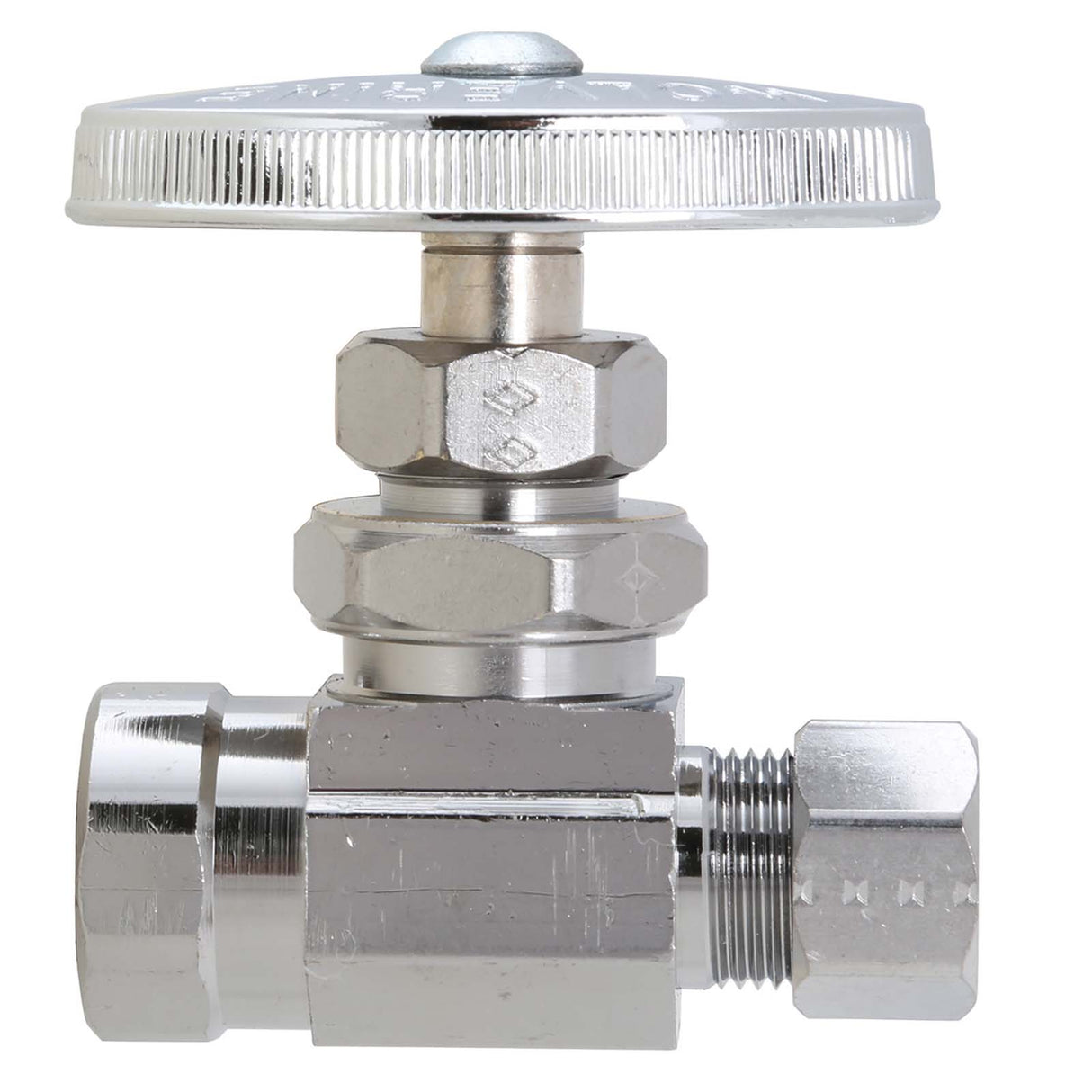 BrassCraft TR12X C 1/2" FIP x 3/8" OD Compression Brass Multi-Turn Straight Stop