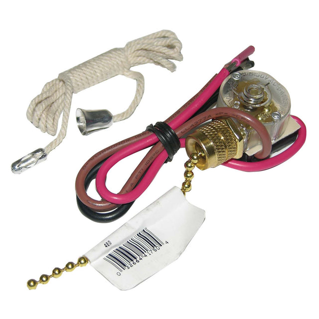 PlumbMaster Approved 67002 3-Way Pull Chain Over-The-Bed Light Canopy Switch, Brass, 125/250 VAC