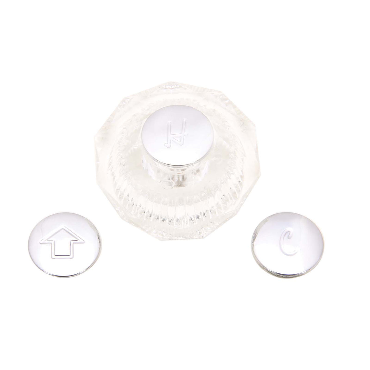 PlumbMaster Approved 46465 Clear Acrylic Handle with Hot Cold and Diverter Index Buttons for Price Pfister Mobile Home