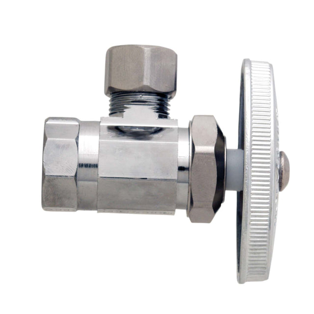 3/8" FIP x 3/8" OD Compression Chrome Plated Brass Encore Multi-Turn Angle Stop