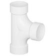 4" Hub PVC SCH 40 Straight 2-Way Cleanout Tee White