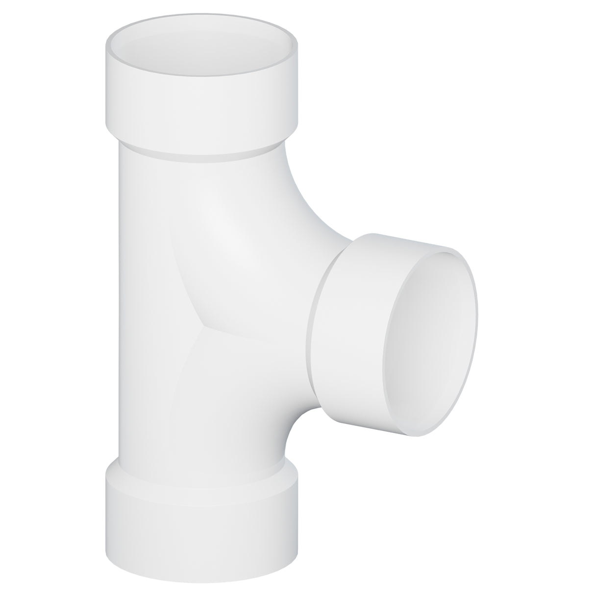 4" Hub PVC SCH 40 Straight 2-Way Cleanout Tee White