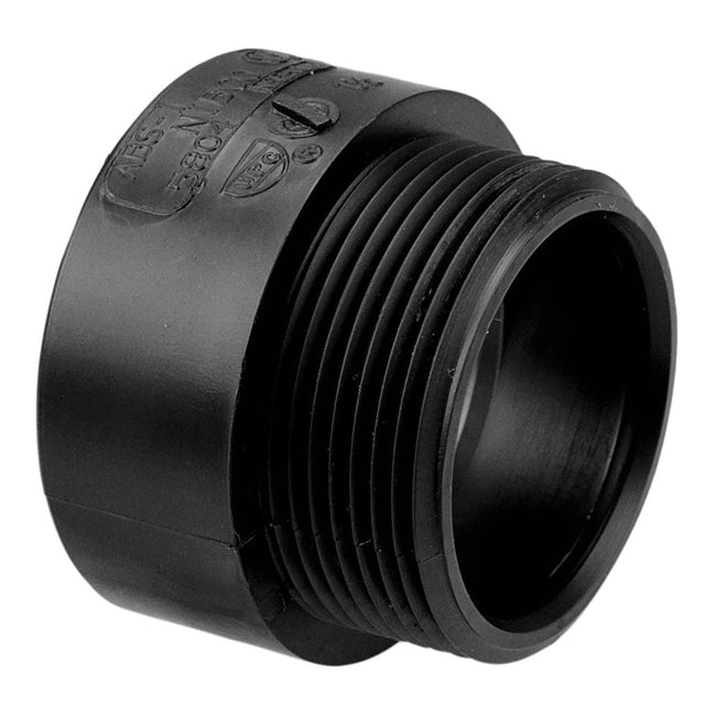 NIBCO I030900 3 x 3" Hub x MIPT SCH 40 DWV Adapter ABS Black