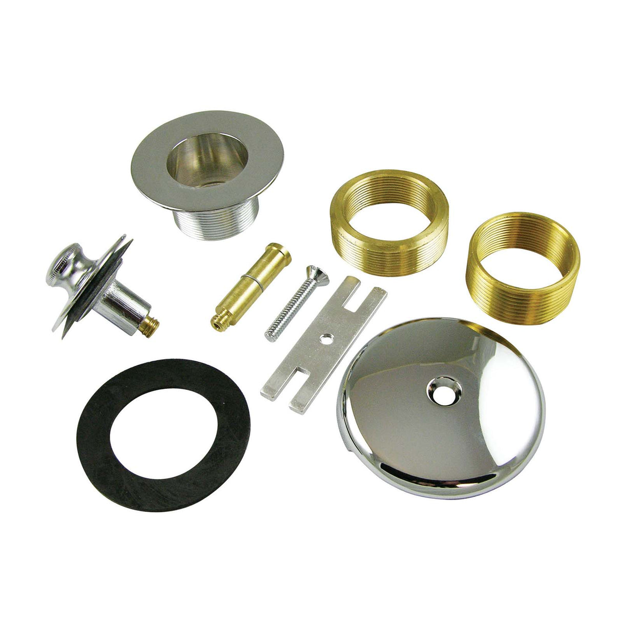 Chrome Plated Push Pull Tub Stopper Kit