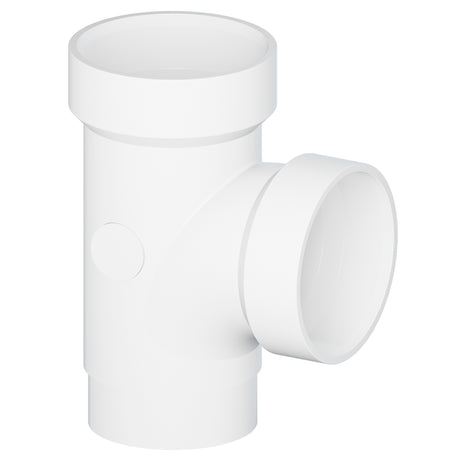 Tigre 403-3480 2 x 2 x 2" Spigot x Hub x Hub PVC SCH 40 Straight Sanitary Street Tee White