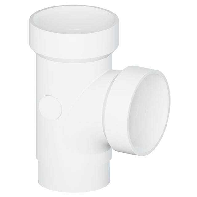 Tigre 403-3480 2 x 2 x 2" Spigot x Hub x Hub PVC SCH 40 Straight Sanitary Street Tee White