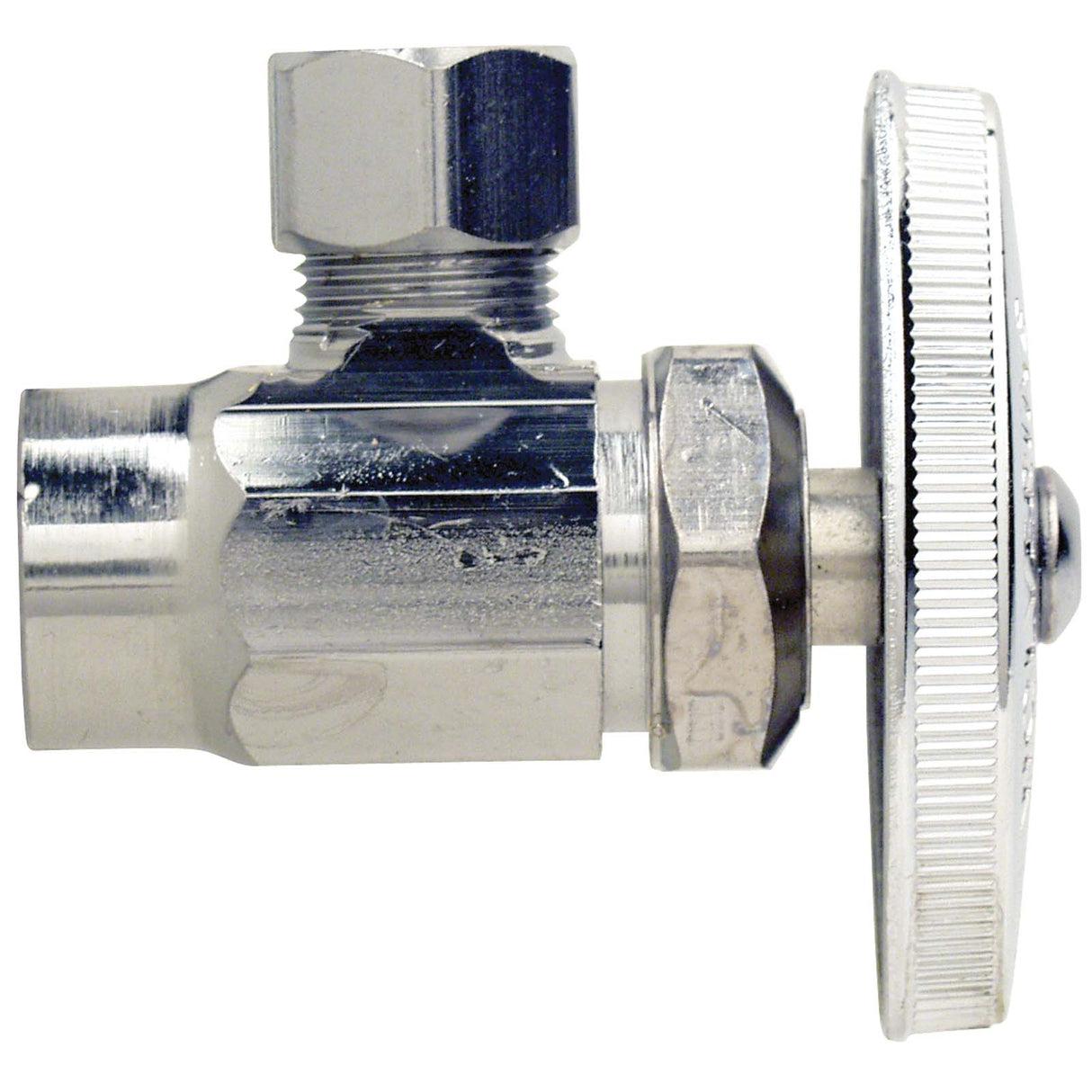 1/2" Sweat x 3/8" OD Compression Chrome Plated Brass Encore Multi-Turn Angle Stop
