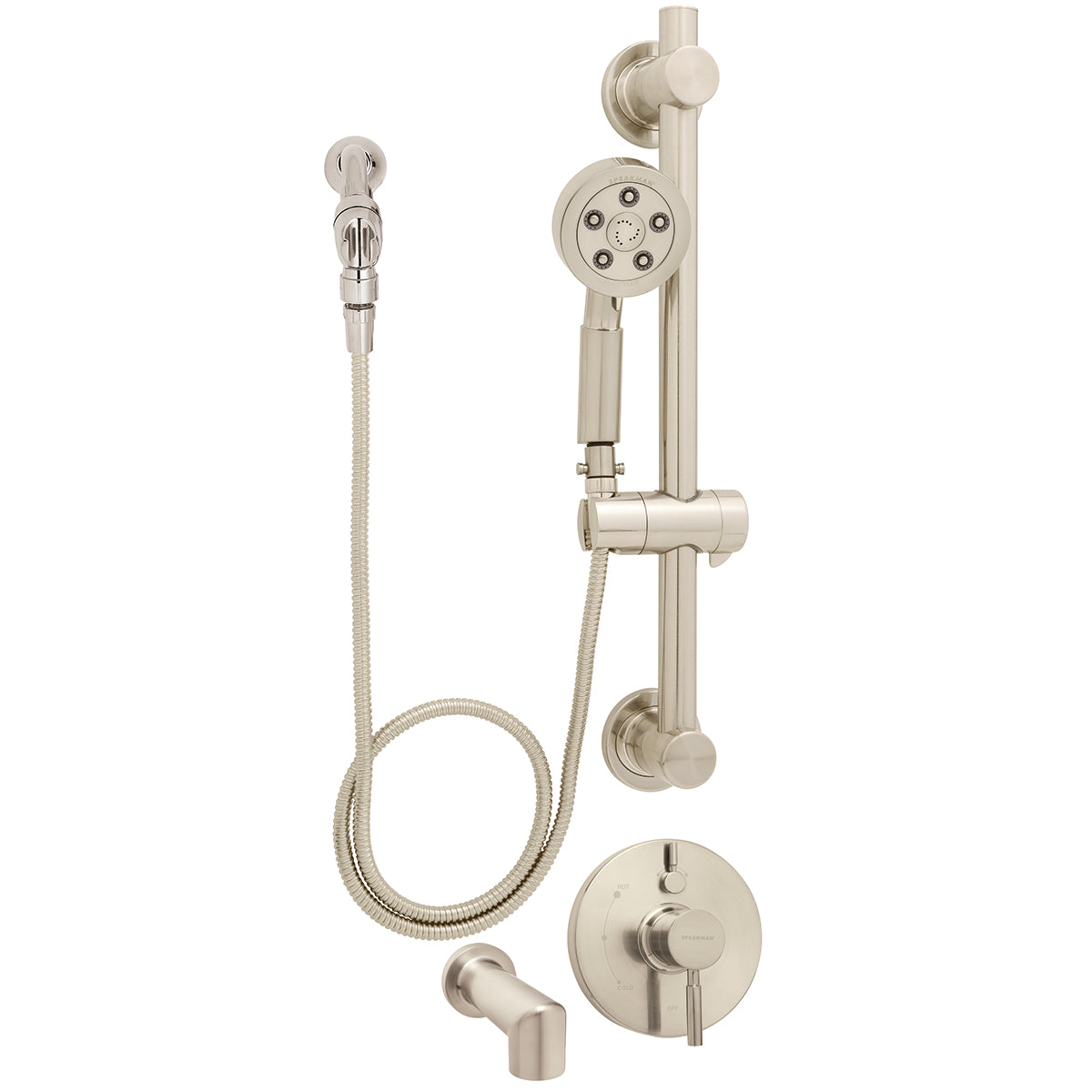 Speakman SLV-1490-ADA-BN Neo Diverter Trim, Handicap Shower and Tub System (Valve not included) Brushed Nickel Finish - 2.5 GPM