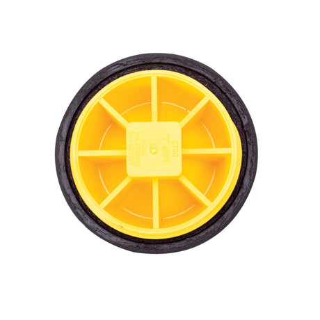 4" Threaded (IPS) ETCO T-Cone Raised Head Style Round Cleanout Plug Yellow