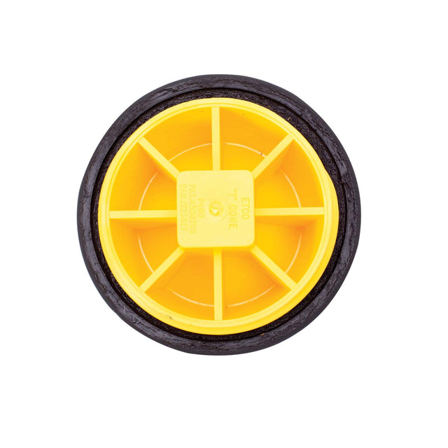 4" Threaded (IPS) ETCO T-Cone Raised Head Style Round Cleanout Plug Yellow