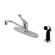 Chatham Single Handle Kitchen Faucet, Side Spray, Polished Chrome