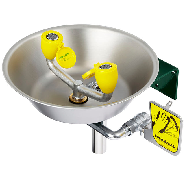 Traditional Series SE-582 Wall Mounted Eyewash with Stainless Steel Bowl