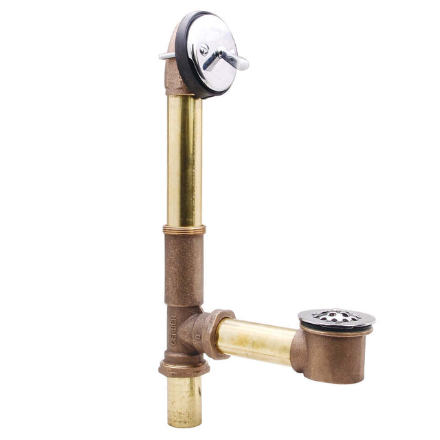 1-1/2" 17 Gauge Brass Bath Waste with Trip Lever Chrome Plated
