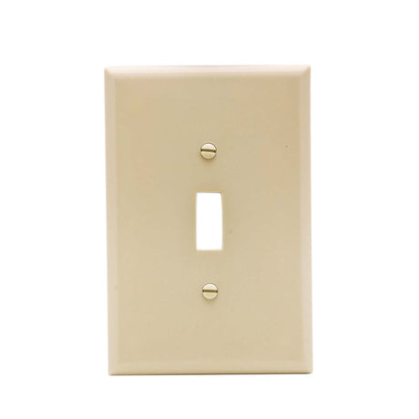 Eaton 2144V Bakelite Plastic Duplex Receptacle Wall Plate, Ivory, 1 Gang