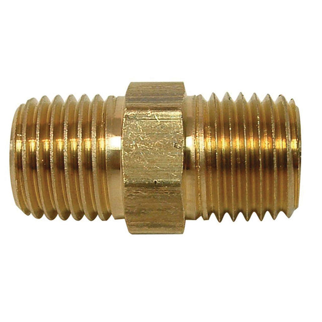 PlumbMaster Approved 94572NL 1/4" x 1/8" Brass Nipple with Hex Nut
