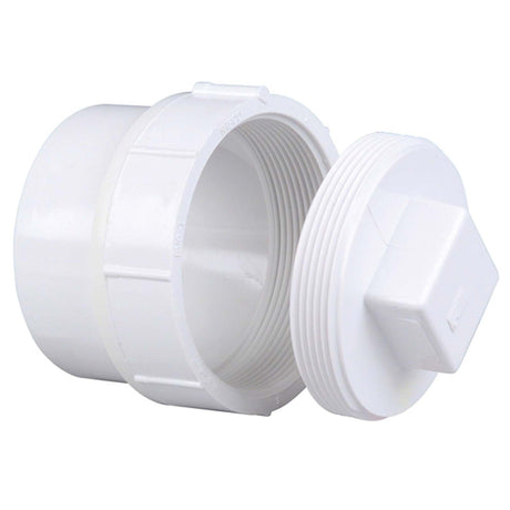 NIBCO K169200 2" SPG x 2" FPT PVC DWV Cleanout Adapter with Plug