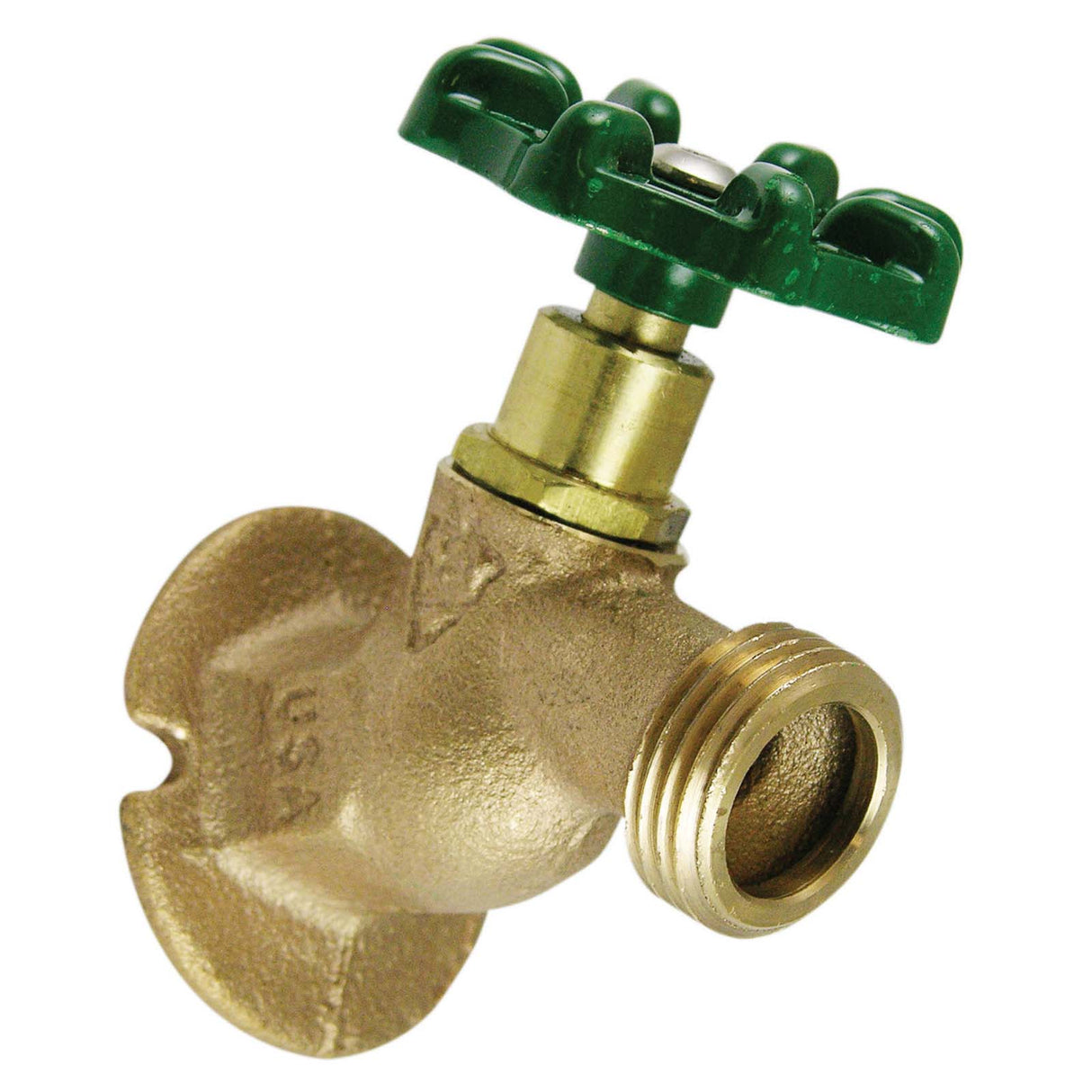 PlumbMaster Approved 52276 3/4" x 3/4" FIP x Hose Cast Brass Angle Sillcock with Wheel Handle Rough Brass