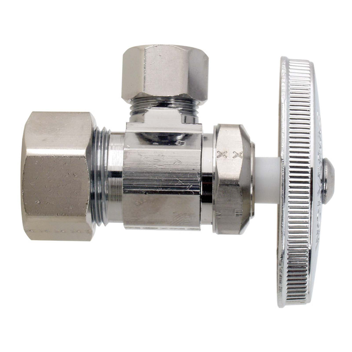 1/2" x 3/8" Chrome Plated Brass Encore Multi-Turn Angle Stop