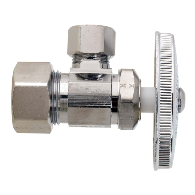 1/2" x 3/8" Chrome Plated Brass Encore Multi-Turn Angle Stop