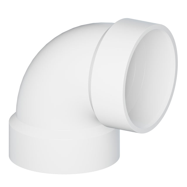 Tigre 331-3434 1-1/2" Hub PVC SCH 40 DWV Vent Elbow 90° White