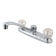 Americana Two Handle Kitchen Faucet, Side Spray, Polished Chrome