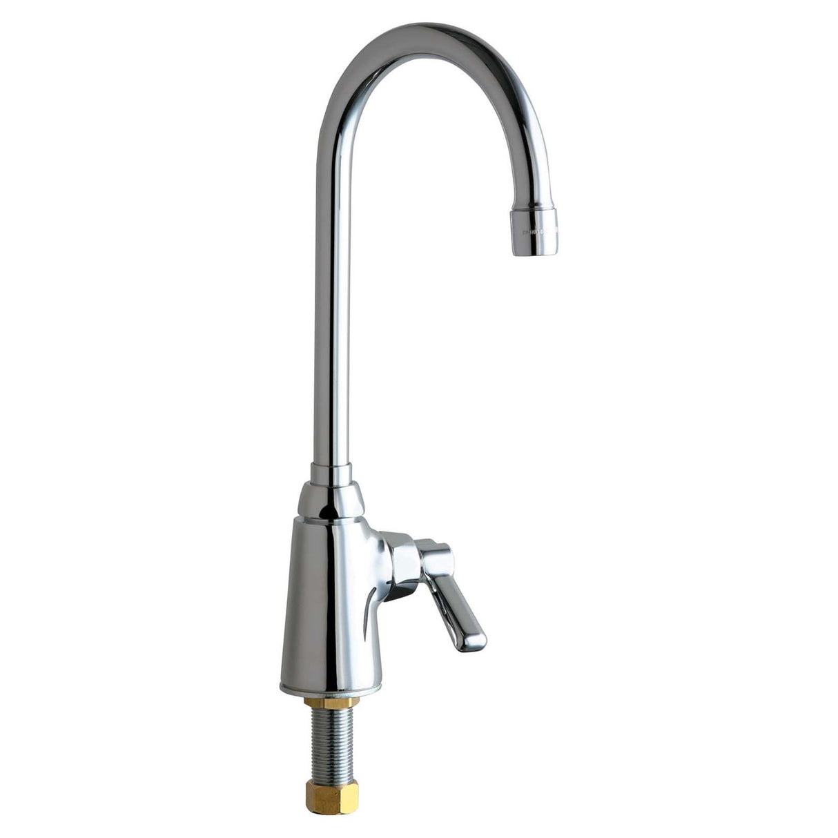 Chicago Faucets 350-ABCP Solid Brass Deck Mount Single Hole Single Supply Sink Faucet, 2.2 gpm, Chrome