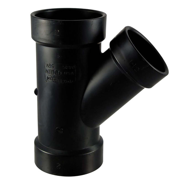 NIBCO I090550 3" Hub DWV 45° Pipe Wye ABS Black