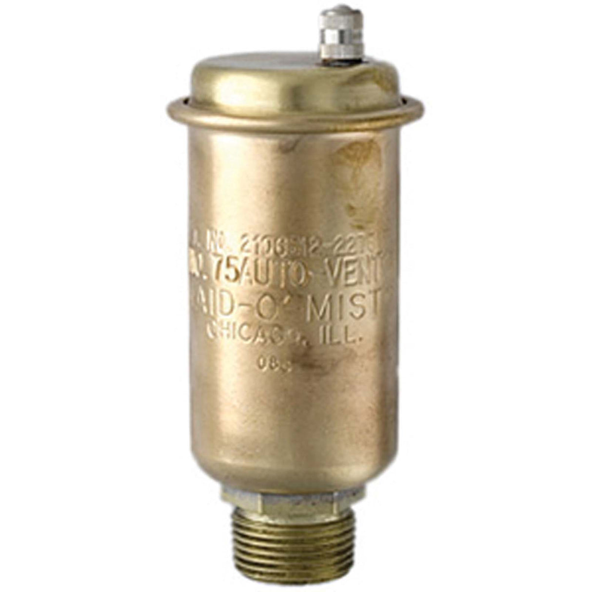 Maid-O-Mist 3/4" Male x 1/2" Female Auto-Vents No. 75 Brass Straight Vertical Mount Automatic Air Vent