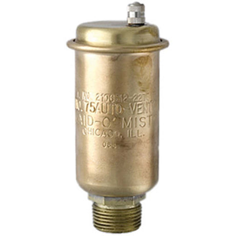 Maid-O-Mist 3/4" Male x 1/2" Female Auto-Vents No. 75 Brass Straight Vertical Mount Automatic Air Vent