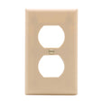 Eaton 67037 Plastic Standard Duplex Receptacle Wall Plate, Ivory, 1 Gang