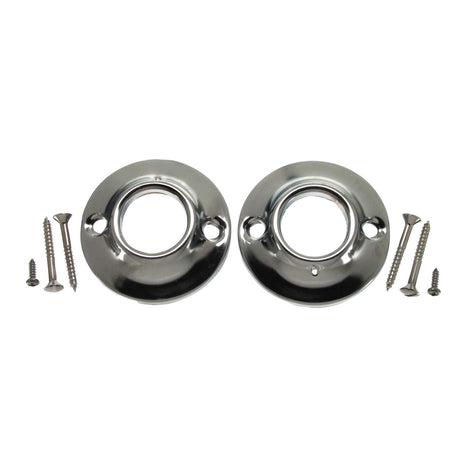 Sioux Chief Tomahawk 974-85020300 Regular Shower Rod Flange with Screws for 1" Tubes, Chrome Plated