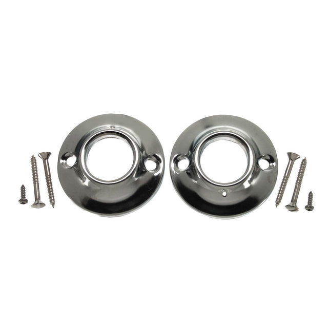 Sioux Chief Tomahawk 974-85020300 Regular Shower Rod Flange with Screws for 1" Tubes, Chrome Plated