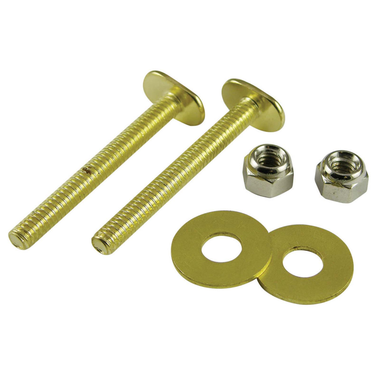 PlumbMaster Approved 88920 Brass Plated Steel Closet Bolt (Pair), 1/4" Diameter x 3-1/2" Length