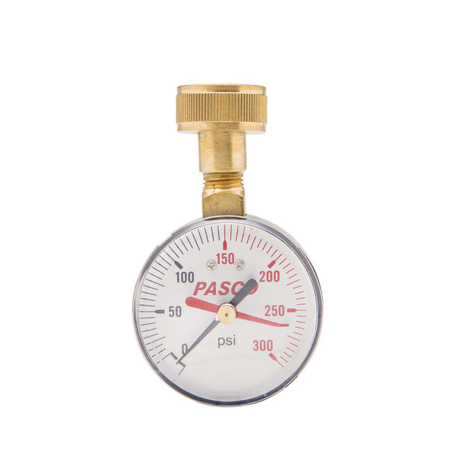 3/4" FHT Lazy Hand Water Pressure Test Gauge Brass Swivel 0 - 300 psi
