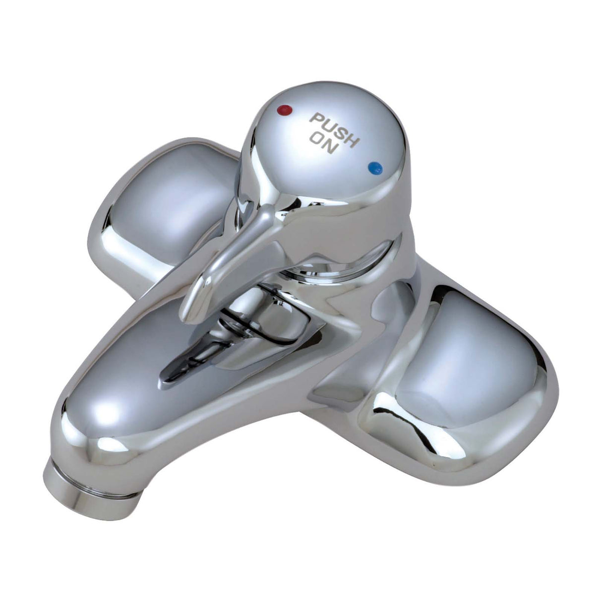 Scot Deck Mounted Slow-Closing Omni Temperature Lavatory Faucet with 4" Centers, Lever Handles