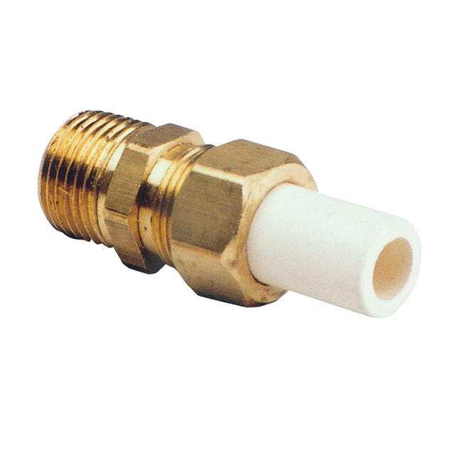 PlumbMaster Approved 80576NL 1/2" MIP x Spigot CPVC, Brass Union
